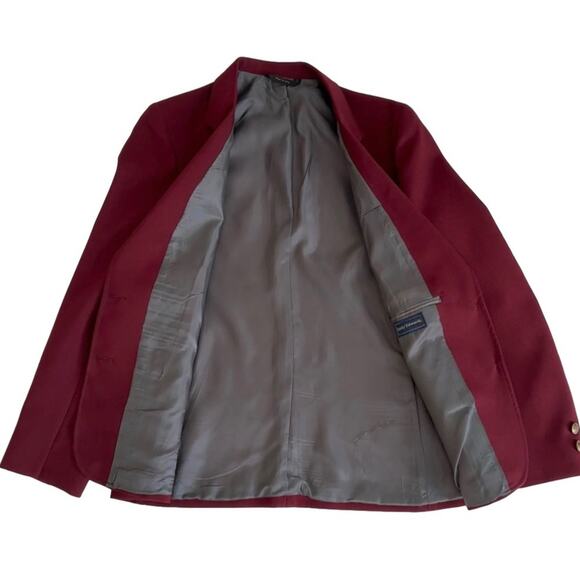 Lady Edwards Blazer Jacket Burgundy Red Textured Woven Career Basics Size 10 NEW - Picture 13 of 14